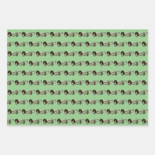 Trompet Brass Musical Design Geschenkpapier Set (Vorderseite)