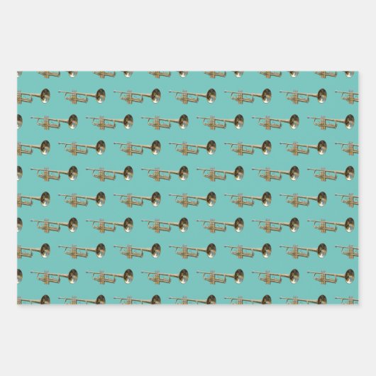 Trompet Brass Musical Design Geschenkpapier Set (Vorderseite 3)