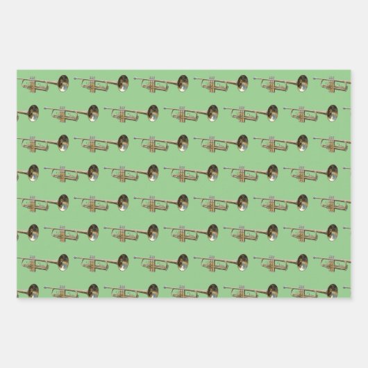 Trompet Brass Musical Design Geschenkpapier Set (Vorderseite)