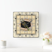 Trompet ~ Durchbrechen ~ Seltsame Noten ~ Quadratische Wanduhr (Zuhause)