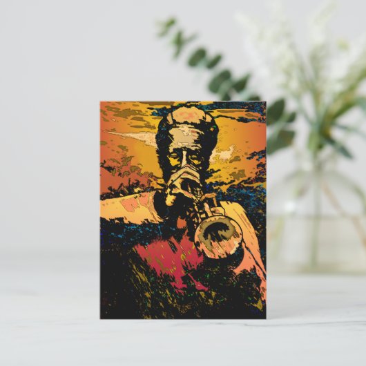 Trompet Fire Postkarte (Stehend Vorderseite)