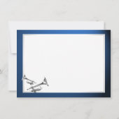 Trompet Music Dark Blue Vielen Dank Flat Card Dankeskarte (Rückseite)