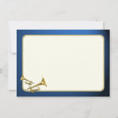 Trompet Music Gold und Blau Vielen Dank Flat Card Dankeskarte (Rückseite)