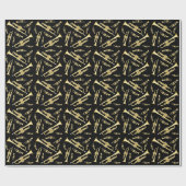 Trompet Musician Band Teacher Wrapping Paper Geschenkpapier (Flach)