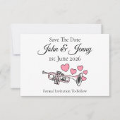 Trompet Musician Wedding rettet das Datum (Vorderseite)
