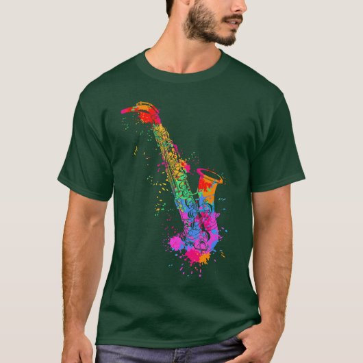 Trompet Paint Splash Musical Instrument Musik Frit T-Shirt (Vorderseite)