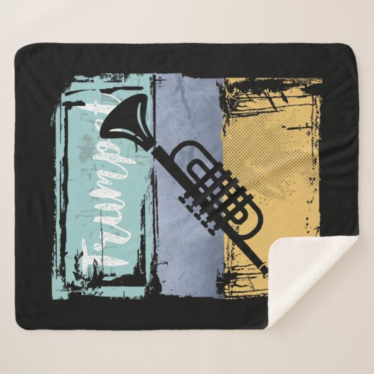 Trompet Retro Style Music Sherpadecke (Vorderseite (Horizontal))