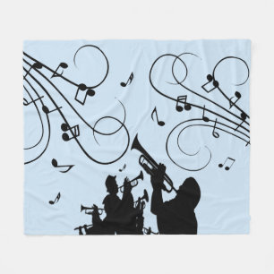Trompet Section Blue Music Fleecedecke
