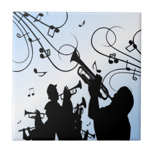 Trompet Section Blue Music Fliese