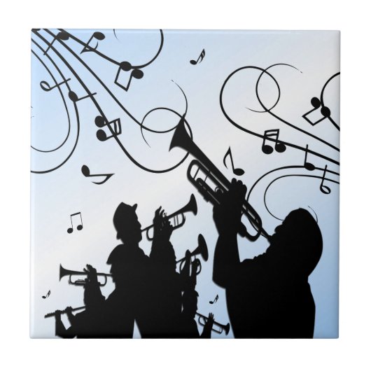 Trompet Section Blue Music Fliese (Vorderseite)