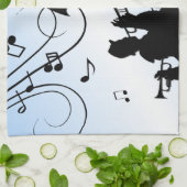 Trompet Section Blue Music Geschirrtuch (Gefaltet)