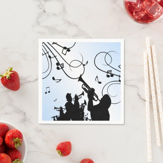 Trompet Section Blue Music Serviette (Beispiel)