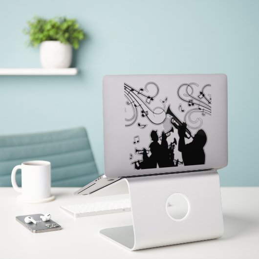 Trompet Section Jazz Music Aufkleber (Laptop auf Schreibtisch)