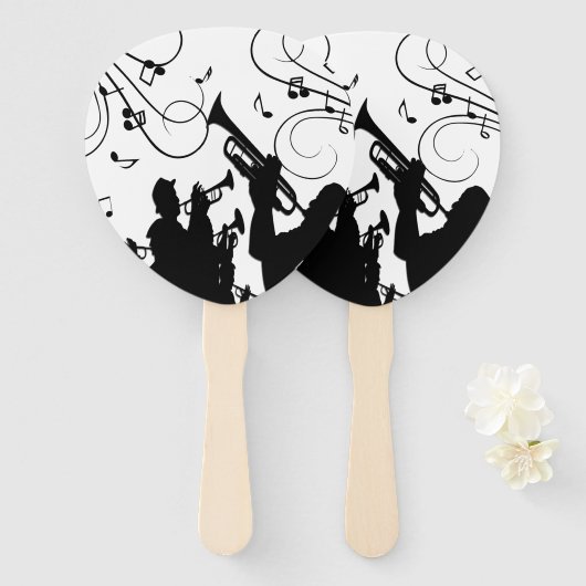 Trompet Section Jazz Music Fächer (Vorne und Hinten)