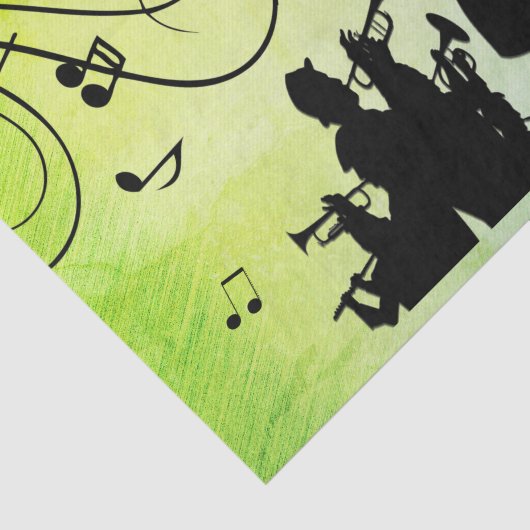 Trompet Section Jazz Music Green Seidenpapier (Ausschnitt)