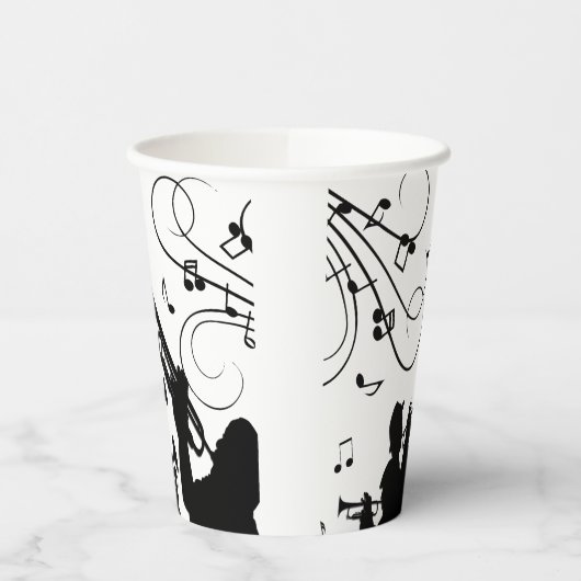 Trompet Section Jazz Music Pappbecher (Links)
