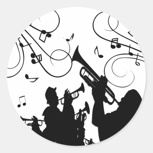 Trompet Section Jazz Music Runder Aufkleber (Vorderseite)