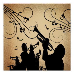 Trompet Section Rustic Music Design Poster