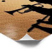 Trompet Section Rustic Music Design Poster (Ecke)