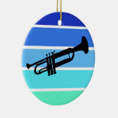 Trompet-Silhouette über Coole Farbschmuck Keramik Ornament (Rechts)