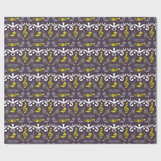 Trompet und Bird Geschenkpapier (Flach)