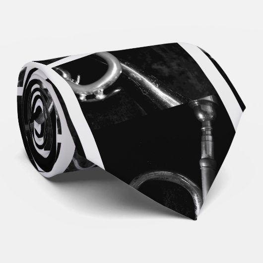 Trompet Zurück und weiß funky Krawatte (Gerollt)