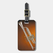 Trompete auf Gold Gepäckanhänger (Vorderseite vertikal)