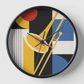 Trompete Bauhaus Druck, Mid Century Modern Musik D Uhr