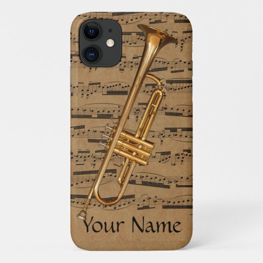 Trompete benutzerdefinierte Musiknoten Case-Mate iPhone Hülle (Rückseite)