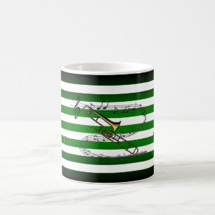 Trompete dabei ~ Reist gerne ~ Musikalische Streif Kaffeetasse