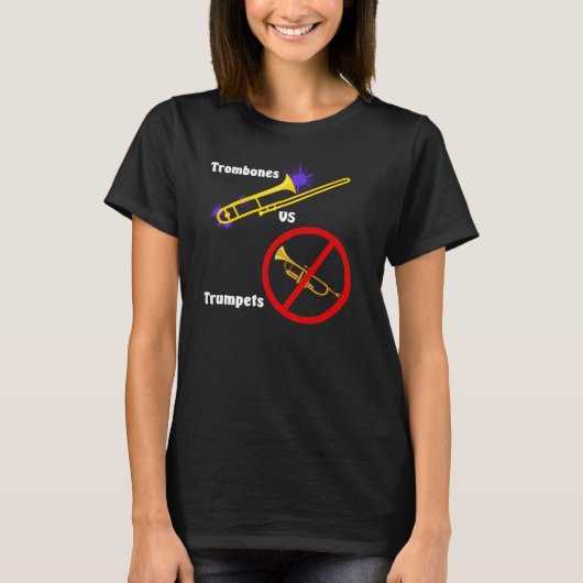 Trompete des Trombone-V (Mädchen) T-Shirt (Vorderseite)