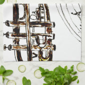 Trompete-einfache Skizze 2 Handtuch (Gefaltet)