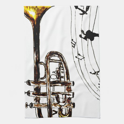 Trompete-einfache Skizze 2 Handtuch (Vertikal)