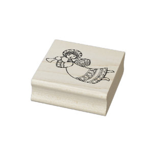 Trompete Engelkunst Briefmarke Gummistempel