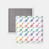 Trompete farbige Fun Array Music Magnet (Vorderseite/Rückseite)