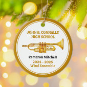 Trompete High School Band Custom Gold Weihnachten Keramik Ornament