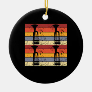 Trompete im Vintage-Design Keramik Ornament