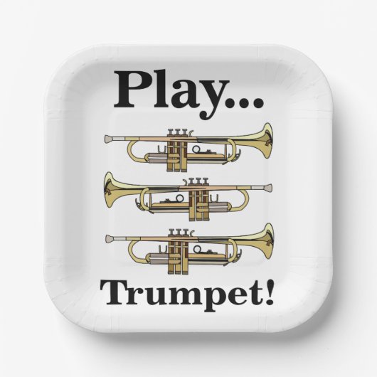 Trompete Instrument Musik Party Pappteller (Vorderseite)