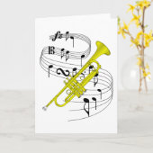 Trompete Karte (Gelbe Blume)