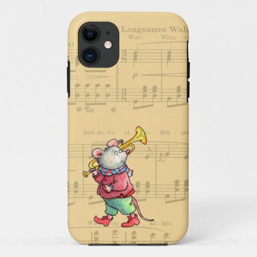 Trompete-Maus auf Noten - Fall-nate iPhone 5 Case-Mate iPhone Hülle (Rückseite)