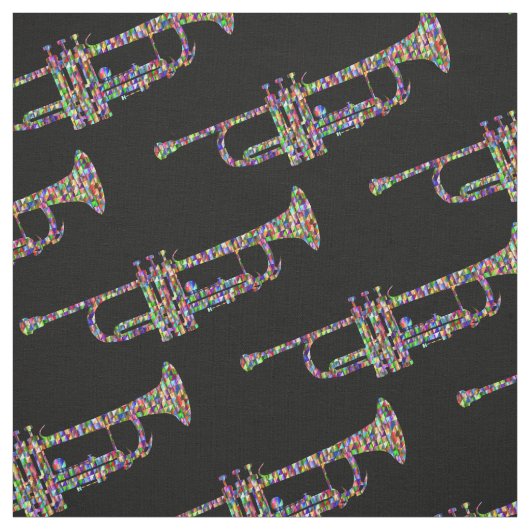 Trompete Messing farbiges Musikinstrument Stoff (Muster)