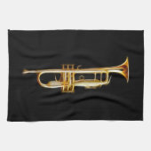 Trompete-Messinghorn-Wind-Musikinstrument Geschirrtuch (Horizontal)