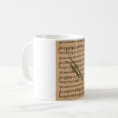 Trompete mit Notenblatt-Hintergrund Kaffeetasse (Vorderseite Links)