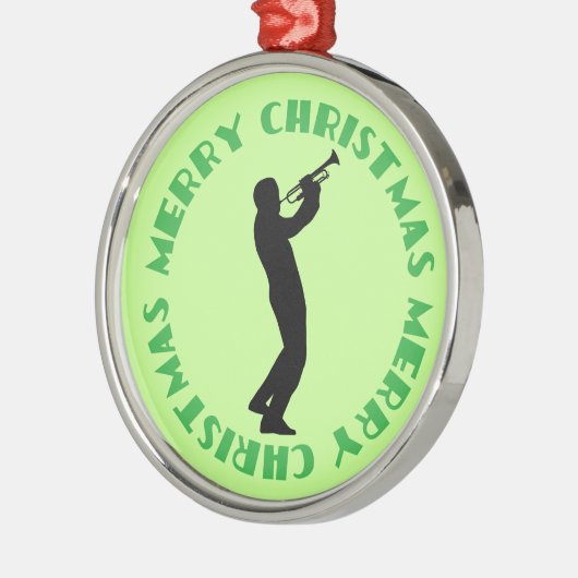 Trompete-Musik-frohe Weihnacht-Andenken-Verzierung Ornament Aus Metall (Links)