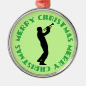 Trompete-Musik-frohe Weihnacht-Andenken-Verzierung Ornament Aus Metall (Vorne)