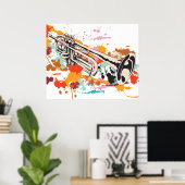Trompete Musikinstrument maßgeschneidertes Druckpo Poster (Heimbüro)