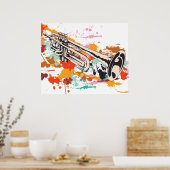 Trompete Musikinstrument maßgeschneidertes Druckpo Poster (Küche)