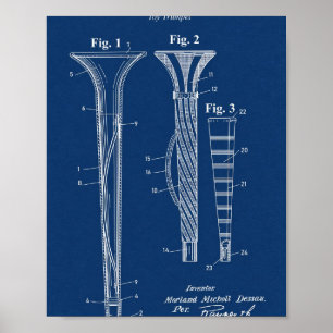 Trompete Patent 1926 Blueprint-Wandkunstposter Poster