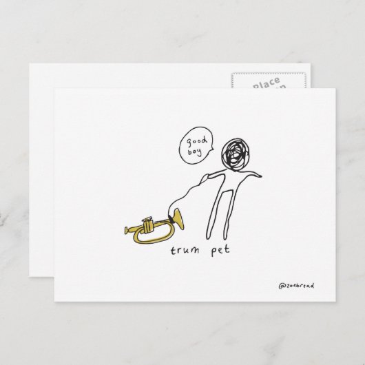 Trompete Postkarte (Vorne/Hinten)