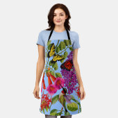 Trompete Rebe Schmetterlinge Kolibris Druck Schürze (Getragen)